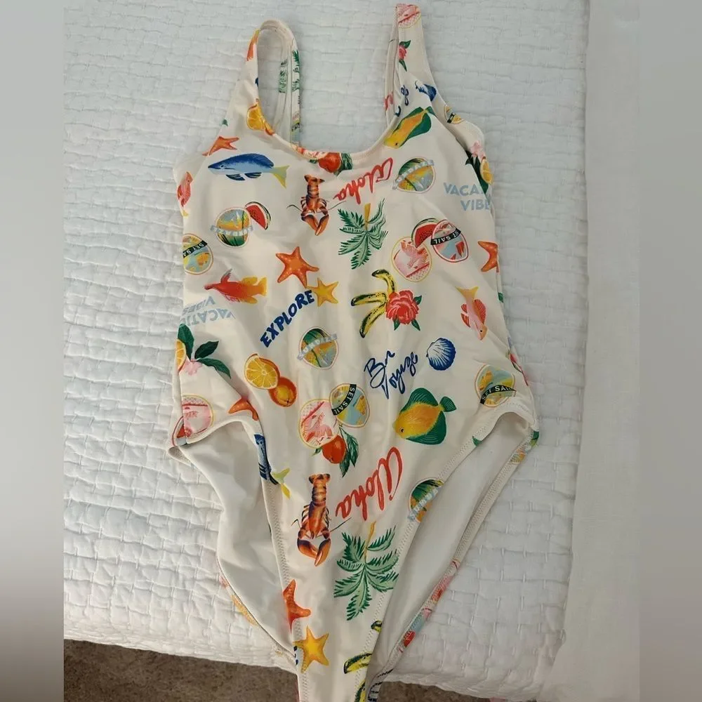 Old Navy Printed Back Cutout One-Piece Swimsuit